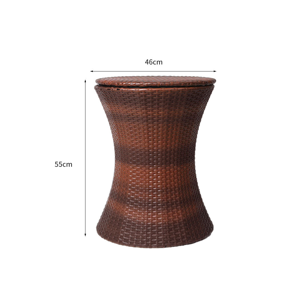 Levede Cooler Ice Bucket Table Bar Outdoor Black and brown-2018816904432586754