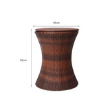 Levede Cooler Ice Bucket Table Bar Outdoor Black and brown-2018816904432586754