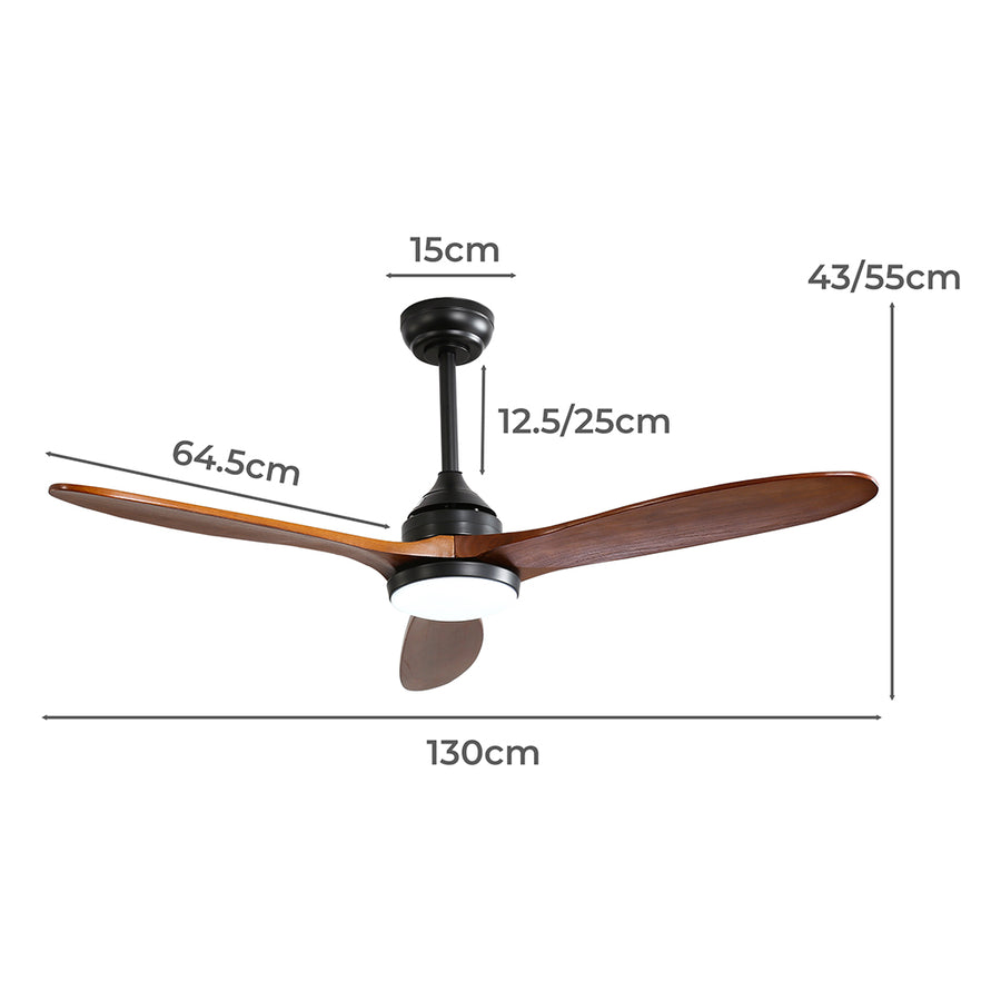 Spector 52'' Ceiling Fan DC Motor LED Walnut-2018816906596847618