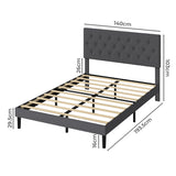 Levede Bed Frame Upholstered Platform Mattress Base Double-2011971106507984898