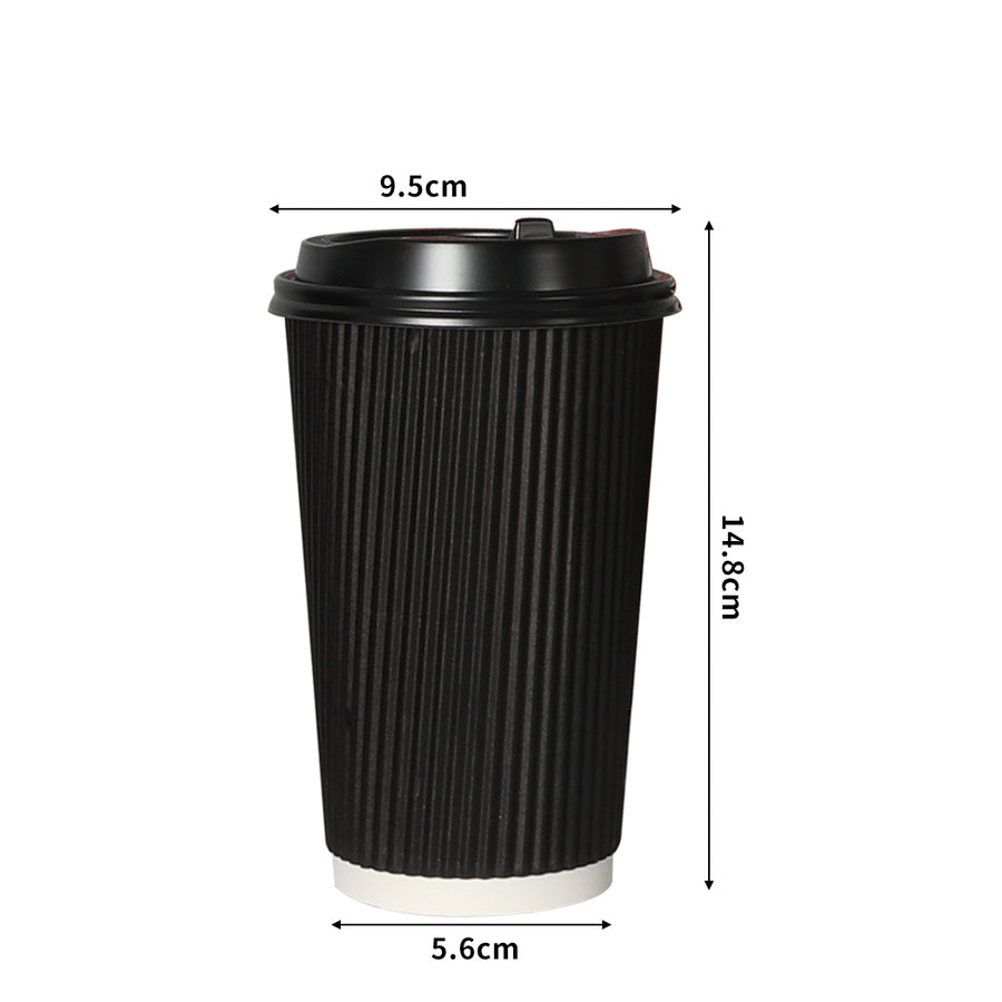 500 Pcs 16oz Disposable Takeaway Coffee Black-2006733304727998466
