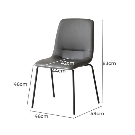 Levede Stackable Dining Chairs Kitchen Grey-2006733271748186114