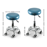 Levede 2x Barstool Swivel Salon Hairdressing Teal - Front View