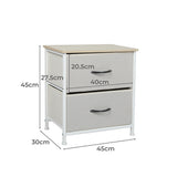 Levede Chest of 2 Drawers Bedside Table Beige-2006733263787397122