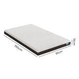 Dreamz Single Mattress Gel Memory Foam Cooling Breathable 15cm Medium Firm - Front View