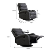 Levede Massage Chair Recliner 360 Swivel Black - Front View