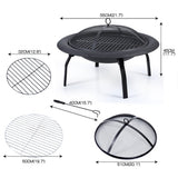 22" Outdoor Fire Pit BBQ Grill Fireplace Small-2018816787604443138