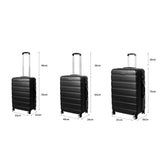 Slimbridge 3PC Luggage sets Suitcase Black - Front View