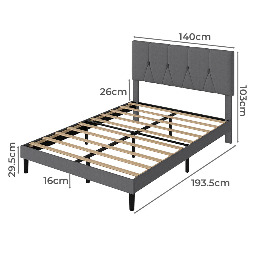Levede Bed Frame Upholstered Platform Mattress Base Double-2011971105467797506