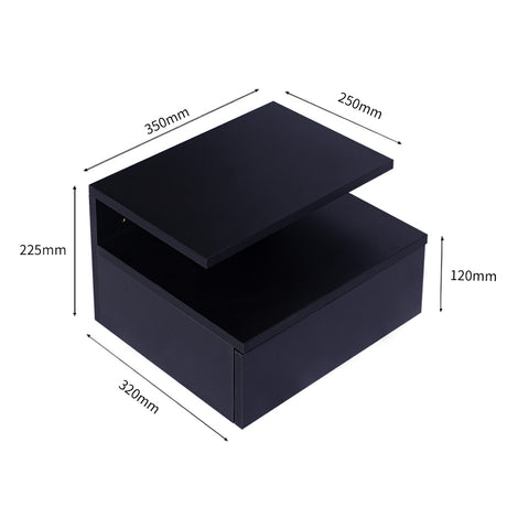 Levede 2x Bedside Tables Side Table Black-2006733164449501186