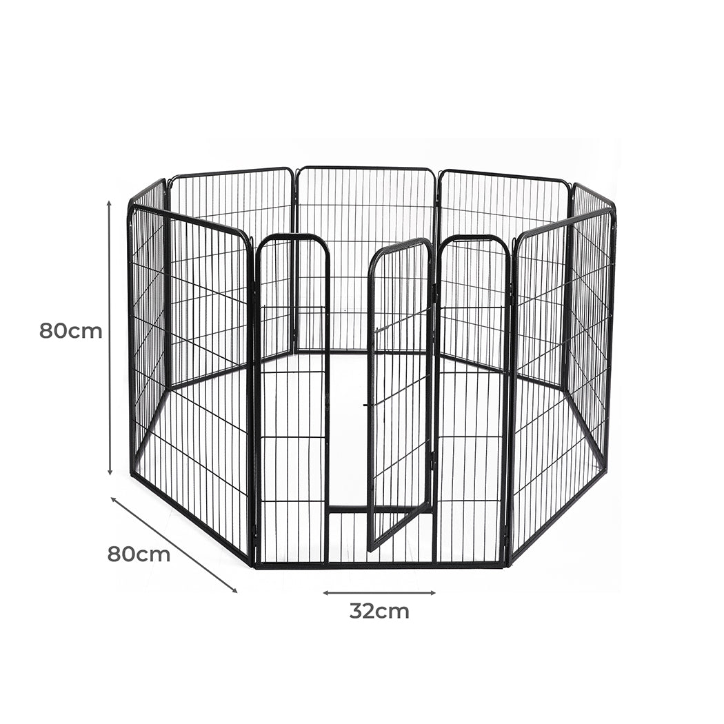 PaWz 8 Panel Pet Dog Playpen Puppy Exercise Black 2.5kg Mackerel & Lamb-2006733296184201218