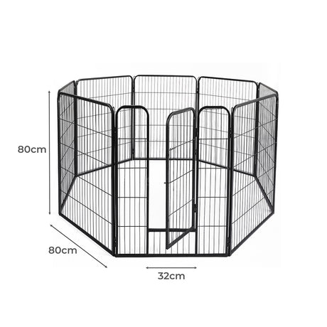 PaWz 8 Panel Pet Dog Playpen Puppy Exercise Black 2.5kg Mackerel & Lamb-2006733296184201218