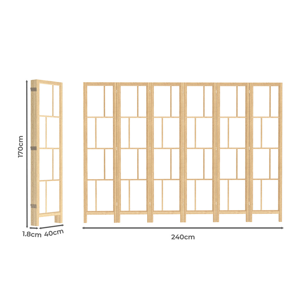 Levede 6 Panel Room Divider 170cm Freestanding Screen-1960920182692122626