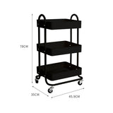Levede 3 Tiers Kitchen Trolley Cart Black - Front View
