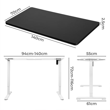 Levede Motorised Standing Desk Adjustable 140cm Black 1000x 1MM-2018816934543495170