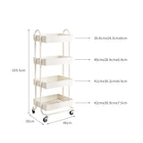 Levede 4 Tiers Kitchen Trolley Cart White - Front View
