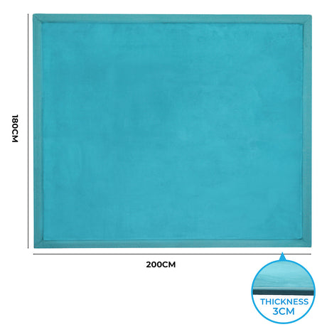 Marlow Coral Velvet Area Rugs Large Mat 180x200cm Blue-2006732690749001730