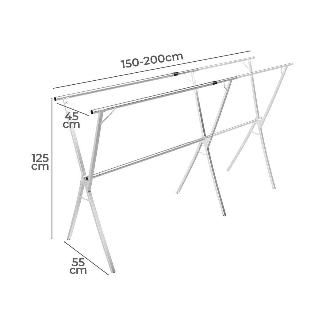 Levede Adjustable Clothes Drying Airer Foldable 150-200cm-2018816760844783618