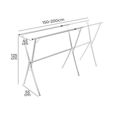 Levede Adjustable Clothes Drying Airer Foldable 150-200cm-2018816760844783618