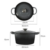 TOQUE 4L Enamel Dutch Oven Pot in Black Colour-2018816771812888578