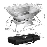 Levede Portable Folding BBQ Charcoal Grill Silver-2006732907665821698