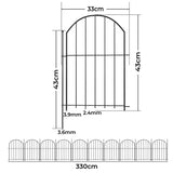 Mountview 10 Pcs Garden Fence Border Rustproof Metal - Front View