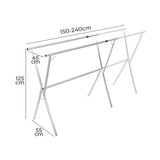 Levede Adjustable Clothes Drying Airer Foldable 150-240cm - Front View