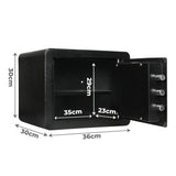 23.3L Digital Security Safe Box Fingerprint Key Lock - Front View