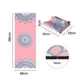 Centra Yoga Mat Foldable Non-Slip Exercise Pink - Front View