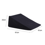 2x Cool Gel Memory Foam Bed Wedge Pillow Black 25x2 - Front View