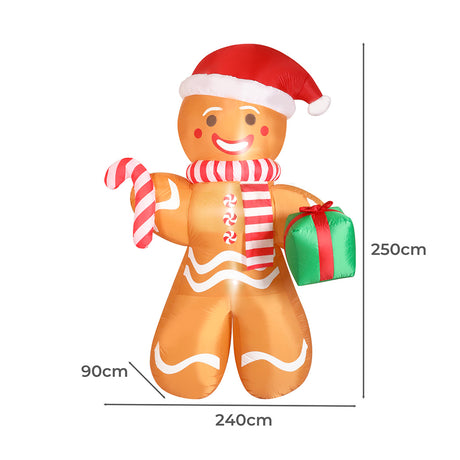 Santaco Christmas Inflatable Outdoor Gingerbread Man 2.5M-1954803065118920706