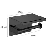 Toilet Paper Holder Roll Bath Tissue Black - Front View