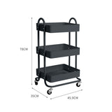 Levede 3 Tiers Kitchen Trolley Cart Grey-2018816738329759746