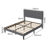 Levede Bed Frame Upholstered Platform Mattress Base Double - Front View