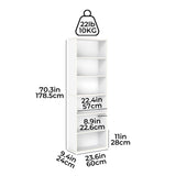 Levede 6 Tier Book Shelf Adjustable Shelves White-2006732776304414722