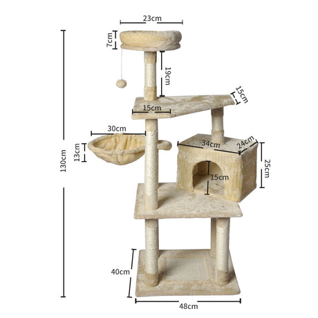 PaWz Cat Tree Toy Scratching Post Scratcher Beige-2018816732080246786