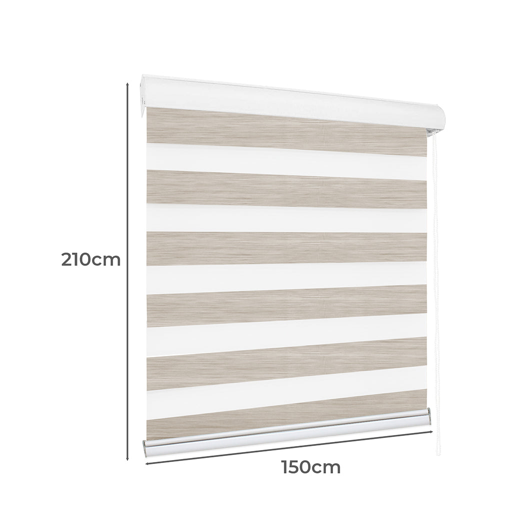Marlow Blackout Zebra Roller Blind Curtains 150x210 Beige-2018816829740421122