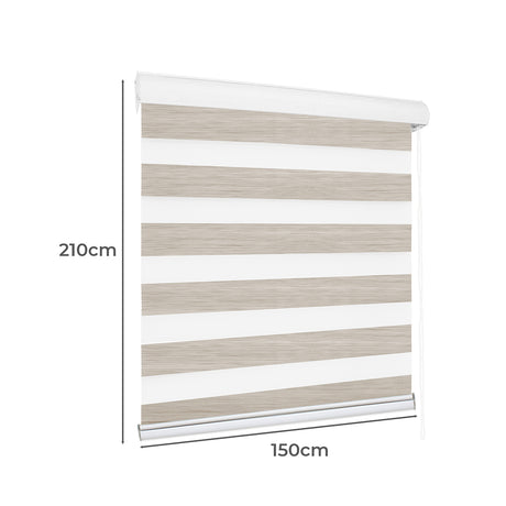 Marlow Blackout Zebra Roller Blind Curtains 150x210 Beige-2018816829740421122