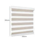 Marlow Blackout Zebra Roller Blind Curtains 150x210 Beige - Front View