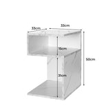 Levede 1xBedside Tables Drawers Side White - Front View