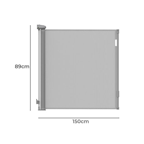 BoPeep Retractable Baby Safety Gates 150cm Grey 150 cm-2006733052298006530