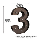 LED Metal Number Lights Free Standing - Front View