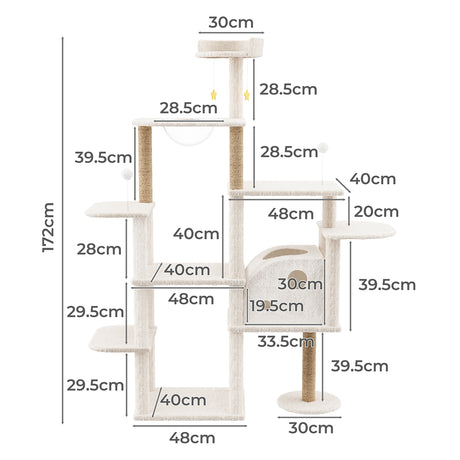 Pawz Cat Tree Tower Large Scratcher Condo House 172cm-2006732708239249410