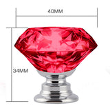 16 Pcs Red Crystal Knobs Diamond 40mm Large Red-2018816678120525826
