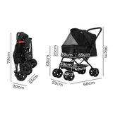 PaWz Pet Stroller Dog Cat Carrier Foldable Black-2006733031766888450