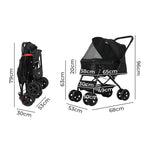 PaWz Pet Stroller Dog Cat Carrier Foldable Black-2006733031766888450