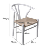 Levede 4x Dining Chairs Wooden Hans White - Front View