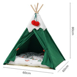 Pawz Pet Tent Dog Cat Tent Bed Washable Indoor Green - Front View