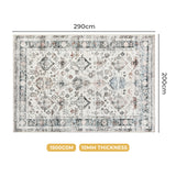 Marlow Floor Rug Vintage Short Pile Washable Carpet Soft Plush Non Slip 200x290 - Front View
