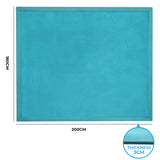 Marlow Coral Velvet Area Rugs Large Mat 180x200cm Blue - Front View